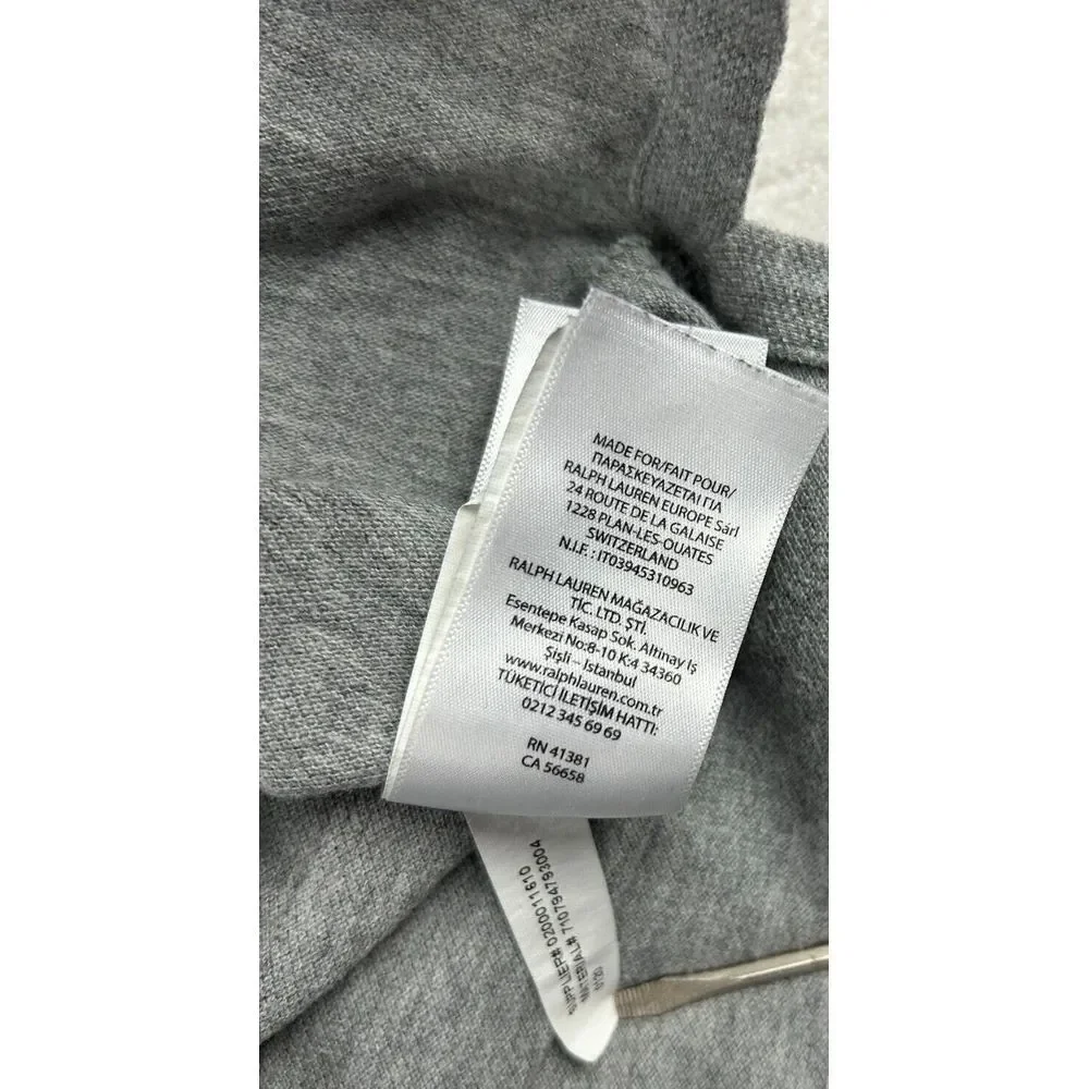 Polo Ralph Lauren Custom Slim‎ Fit Men L Gray Embordered Big Pony Red White Blue - Picture 9 of 9
